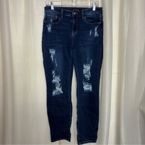 Judy Blue Boyfriend Fit Distressed Skinny Jeans